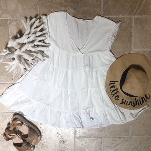 NWOT White Babydoll Romper Dress
